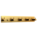 Wandkapstok goud met 5 haken